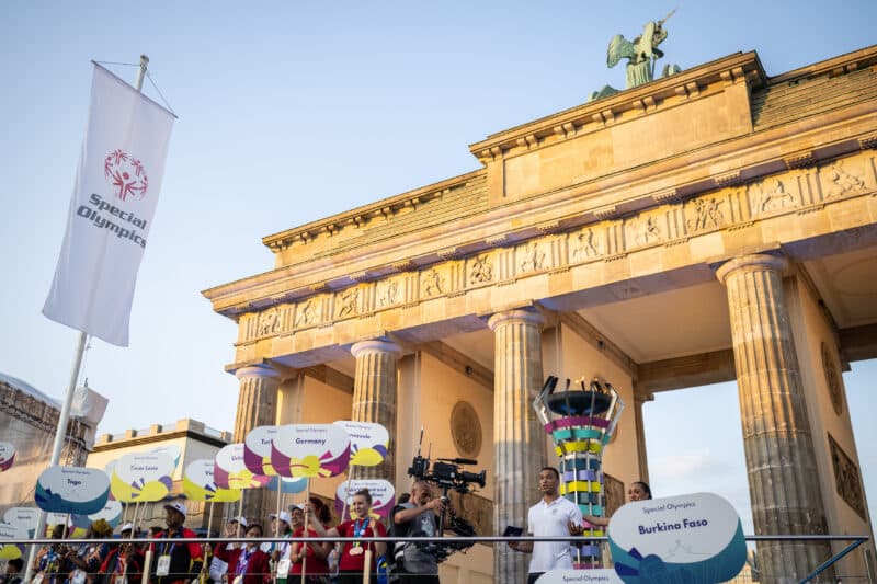 Cerimonia di chiusura dei World Summer Games di Special Olympics alla Porta di Brandeburgo